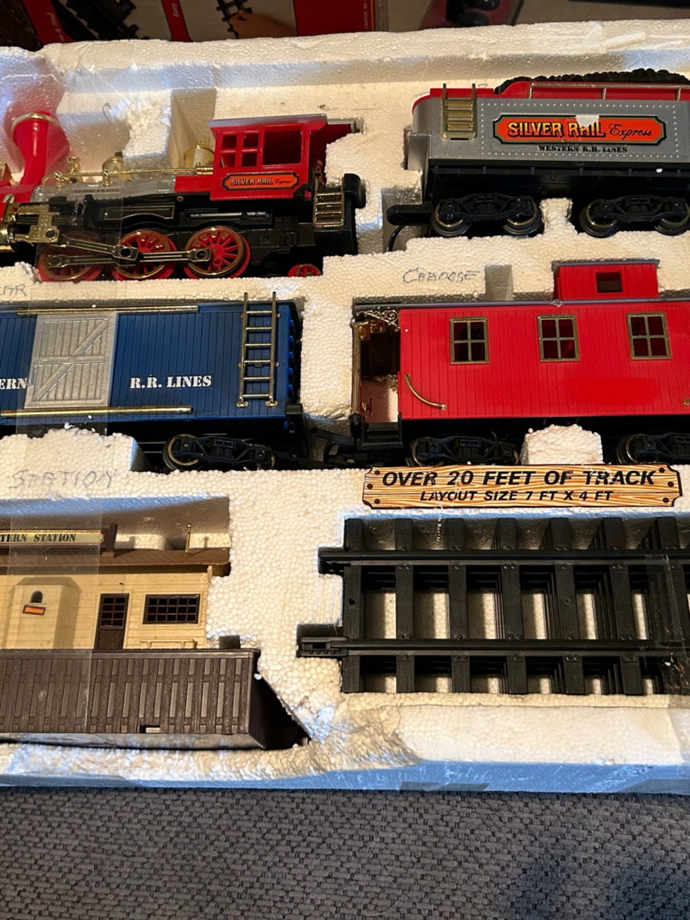 Vintage New Bright Talking Silver Rail Battery Operated Train Set No. 1170